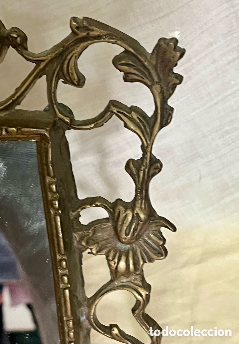 Antig&uuml;edades: ESPEJO DE BRONCE SIGLO XIX, - Foto 6