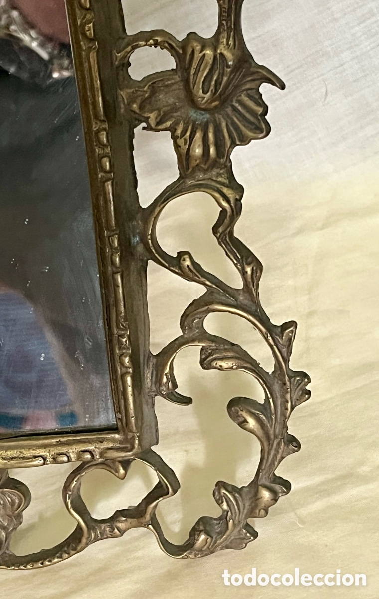 Antig&uuml;edades: ESPEJO DE BRONCE SIGLO XIX, - Foto 7
