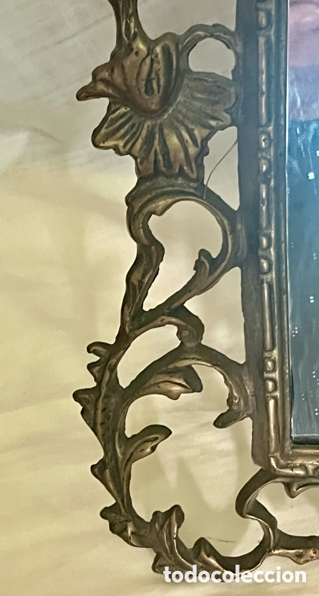 Antig&uuml;edades: ESPEJO DE BRONCE SIGLO XIX, - Foto 8