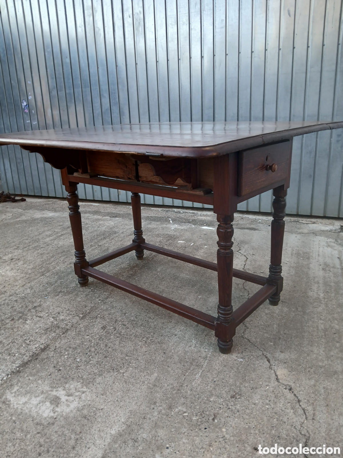 Antig&uuml;edades: Mesa madera alas plegable cocina tocinera - Foto 2