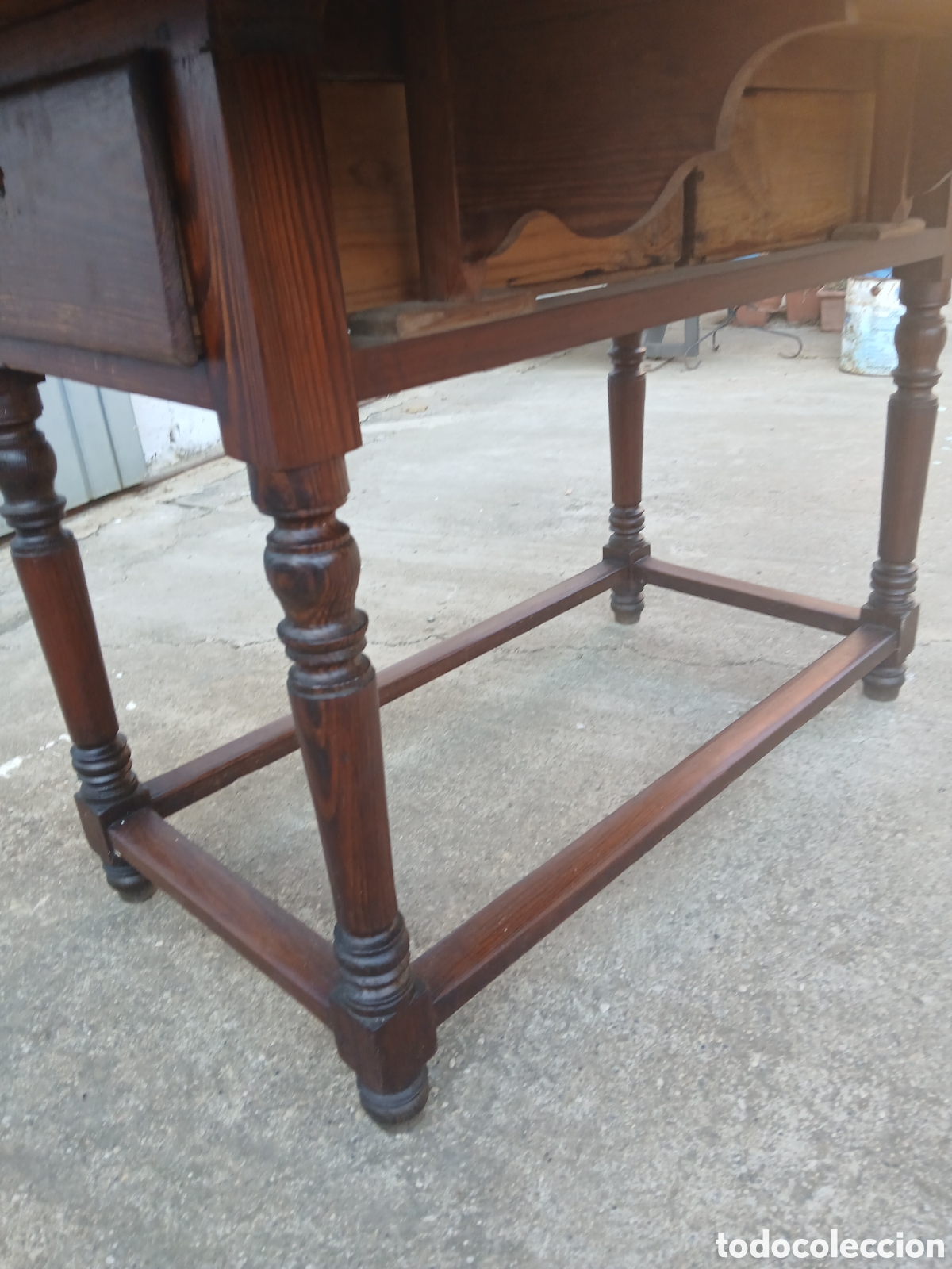 Antig&uuml;edades: Mesa madera alas plegable cocina tocinera - Foto 6