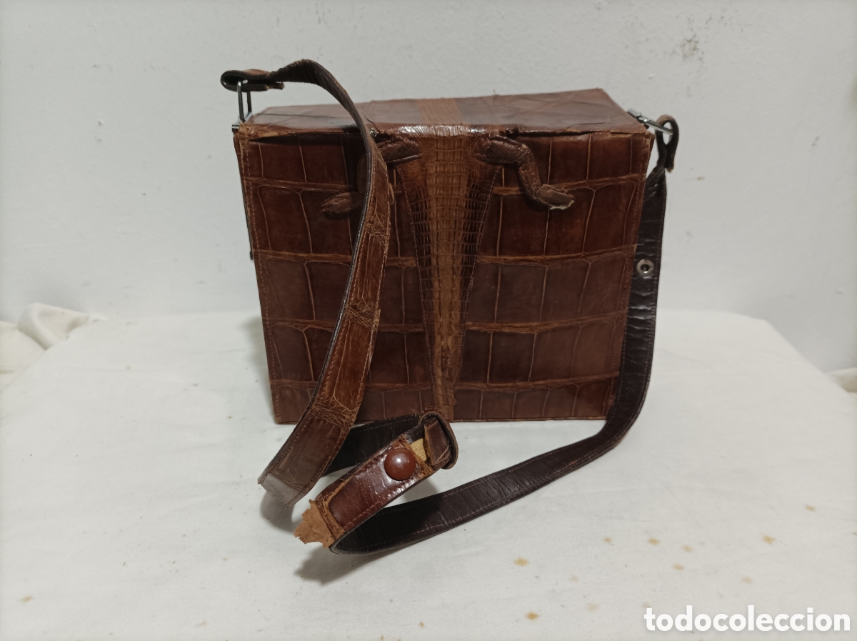 Antig&uuml;edades: Antiguo y espectacular bolso de cocodrilo. - Foto 3