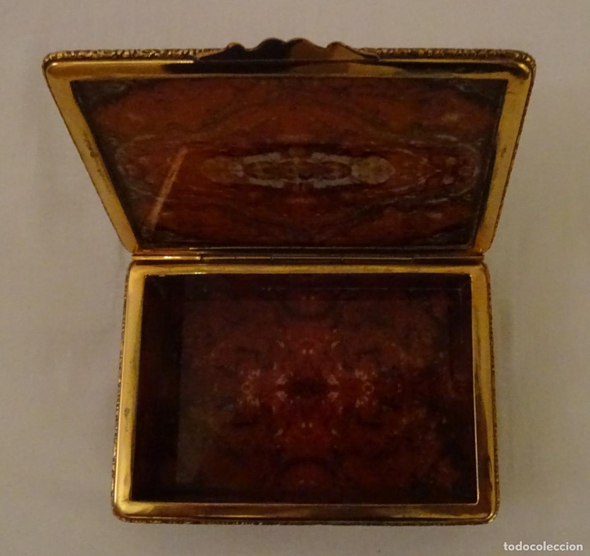 Antig&uuml;edades: Joyero antiguo de bronce y cristal - Foto 12