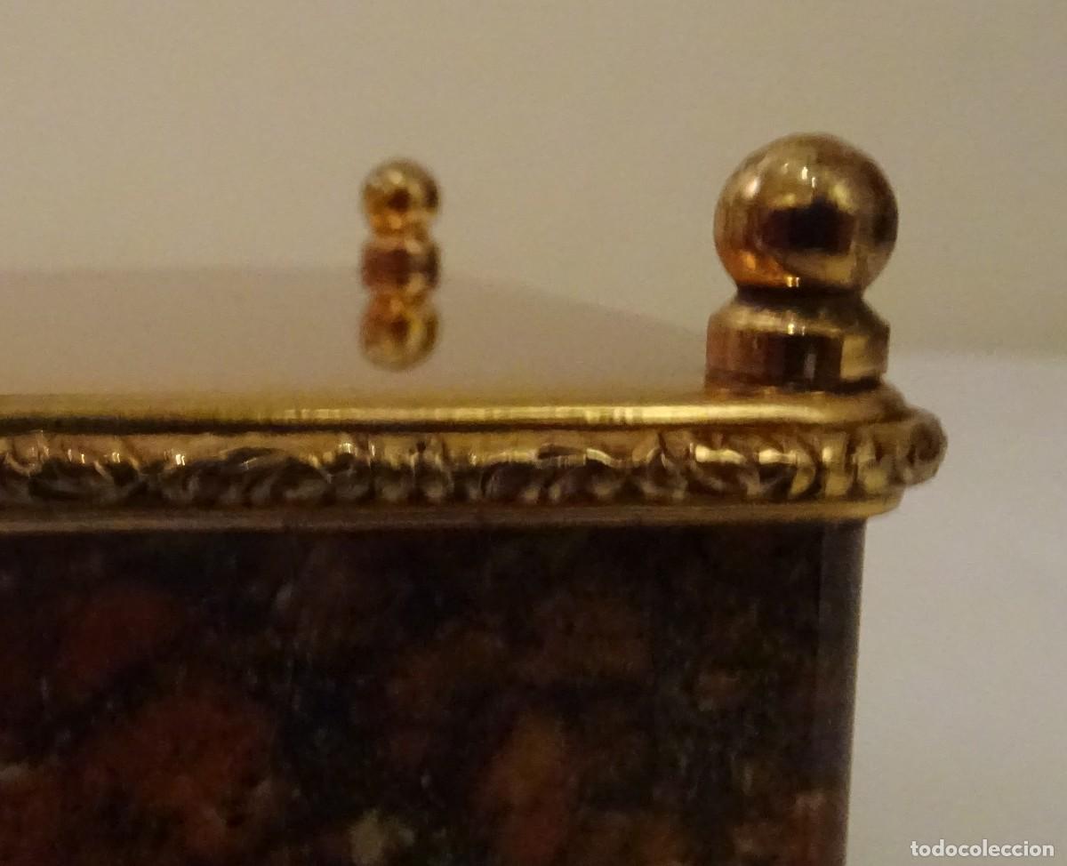 Antig&uuml;edades: Joyero antiguo de bronce y cristal - Foto 15