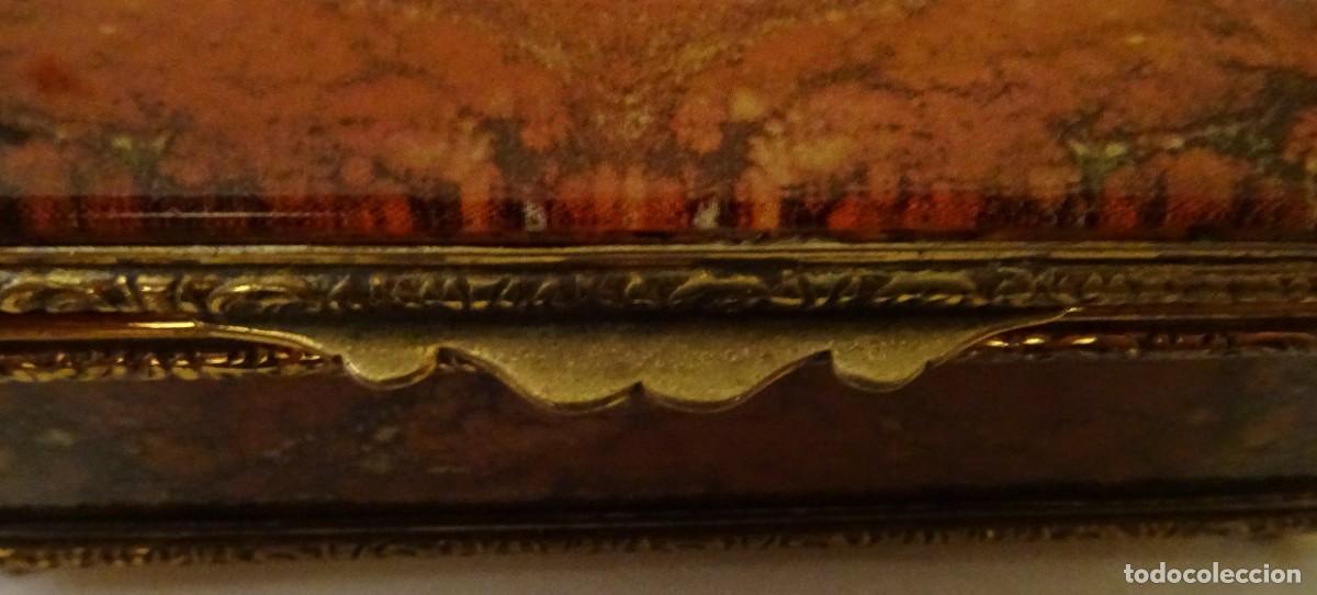 Antig&uuml;edades: Joyero antiguo de bronce y cristal - Foto 17
