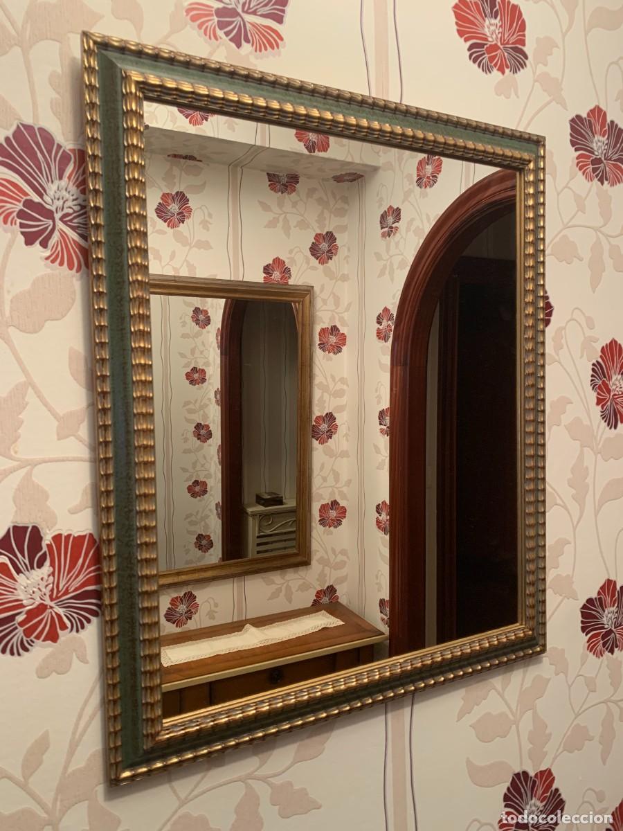 Antig&uuml;edades: ESPEJOS; MODELO SHONW, RECTANGULAR EN MADERA, DE ESTILO VINTAGE. - Foto 5