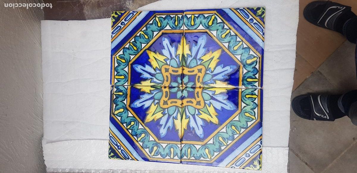 Antig&uuml;edades: CUADRO DE AZULEJOS MODERNISTAS - Foto 5