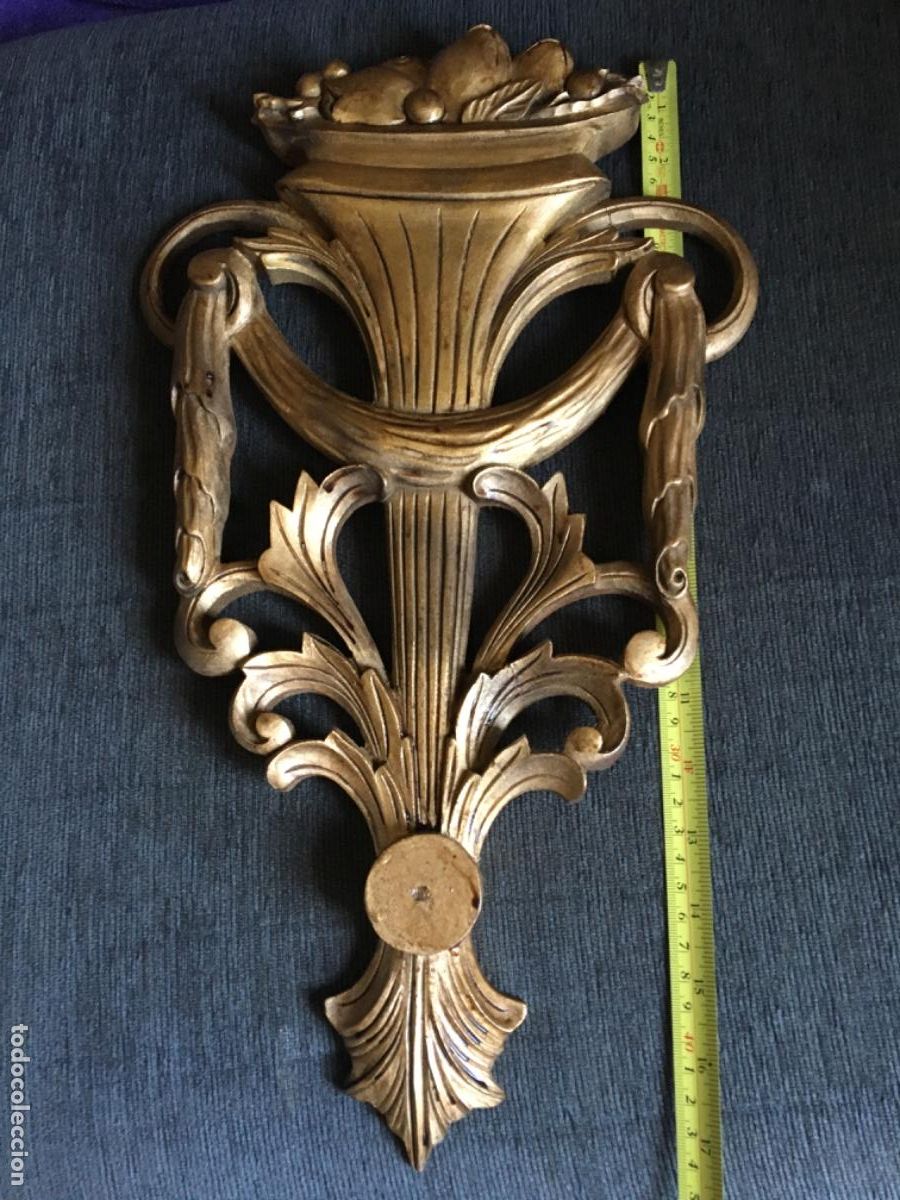 Antig&uuml;edades: Cornucopia medallon imperio madera tallada xix - Foto 2