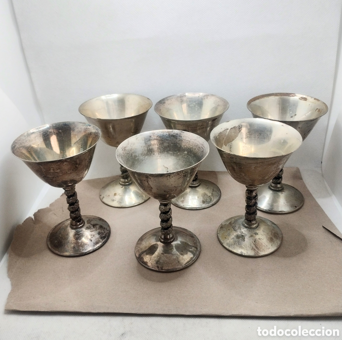 Antig&uuml;edades: Doce copas en alpaca plateada - Foto 4