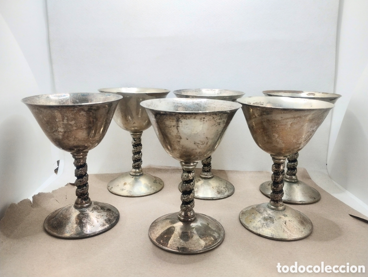 Antig&uuml;edades: Doce copas en alpaca plateada - Foto 5