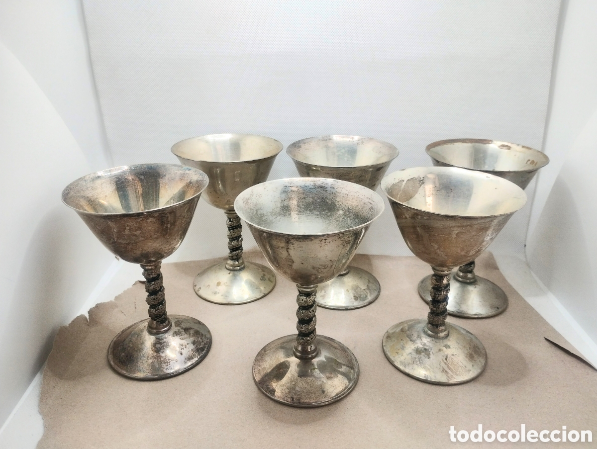 Antig&uuml;edades: Doce copas en alpaca plateada - Foto 6