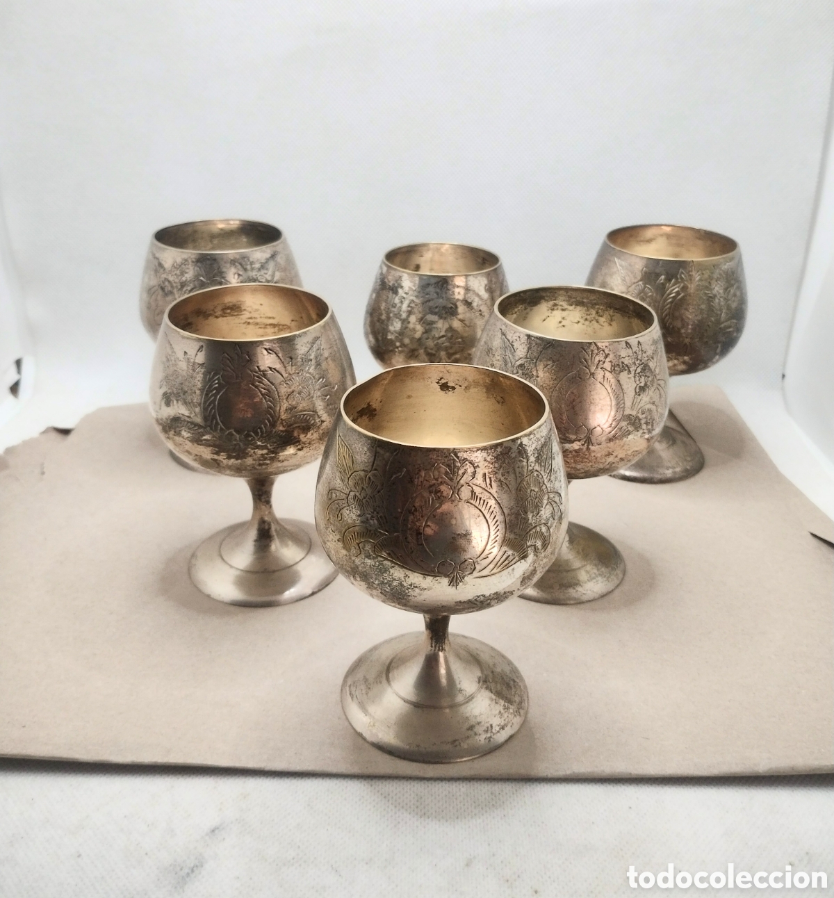 Antig&uuml;edades: Doce copas en alpaca plateada - Foto 7