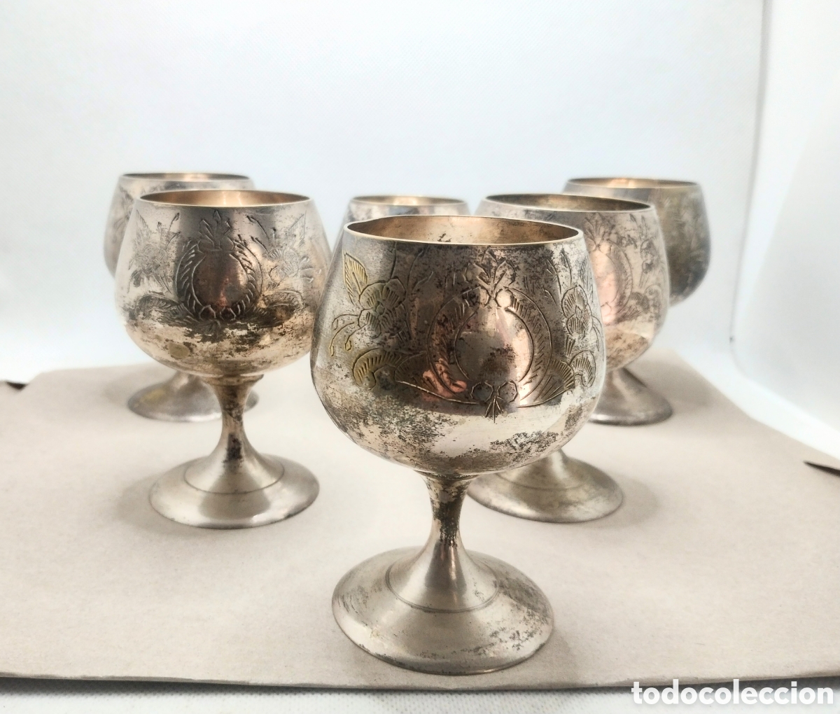 Antig&uuml;edades: Doce copas en alpaca plateada - Foto 8