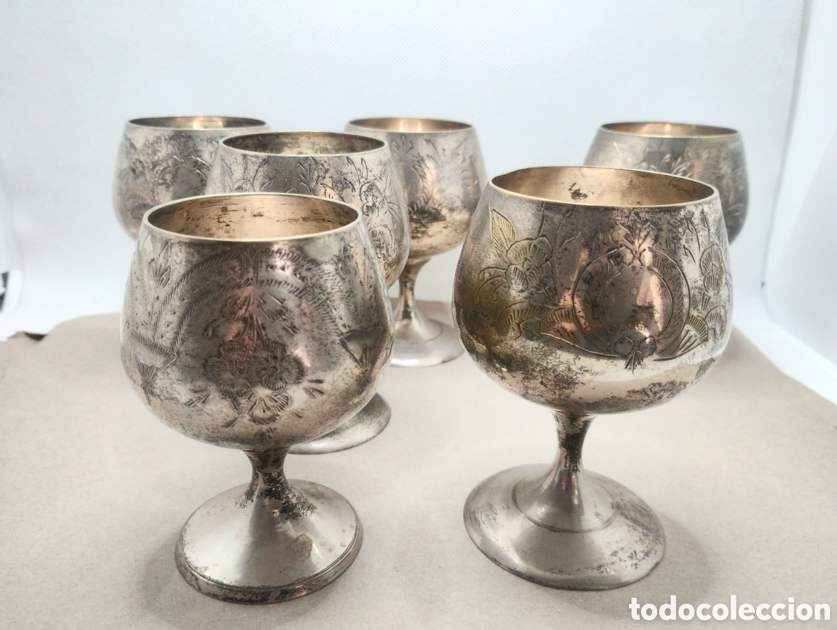 Antig&uuml;edades: Doce copas en alpaca plateada - Foto 9