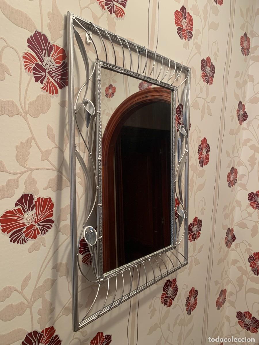 Antig&uuml;edades: ESPEJOS; MODELO ROMA, RECTANGULAR EN METAL, DE ESTILO VINTAGE. - Foto 7