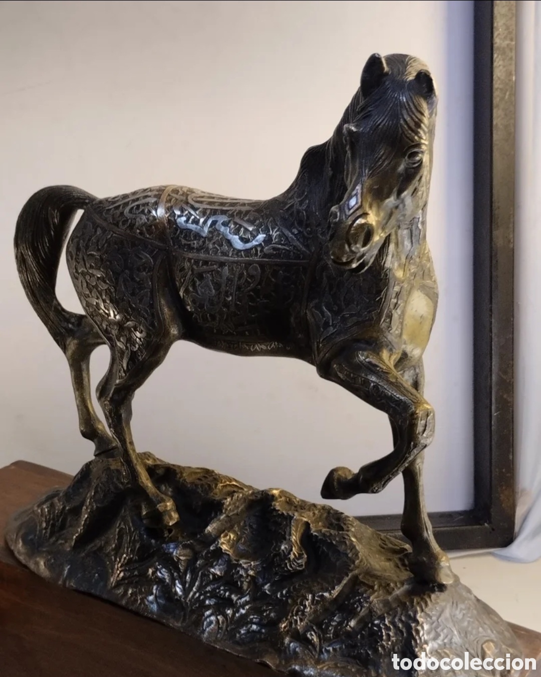 Antig&uuml;edades: Caballo arabe antiguo de bronce - Foto 2