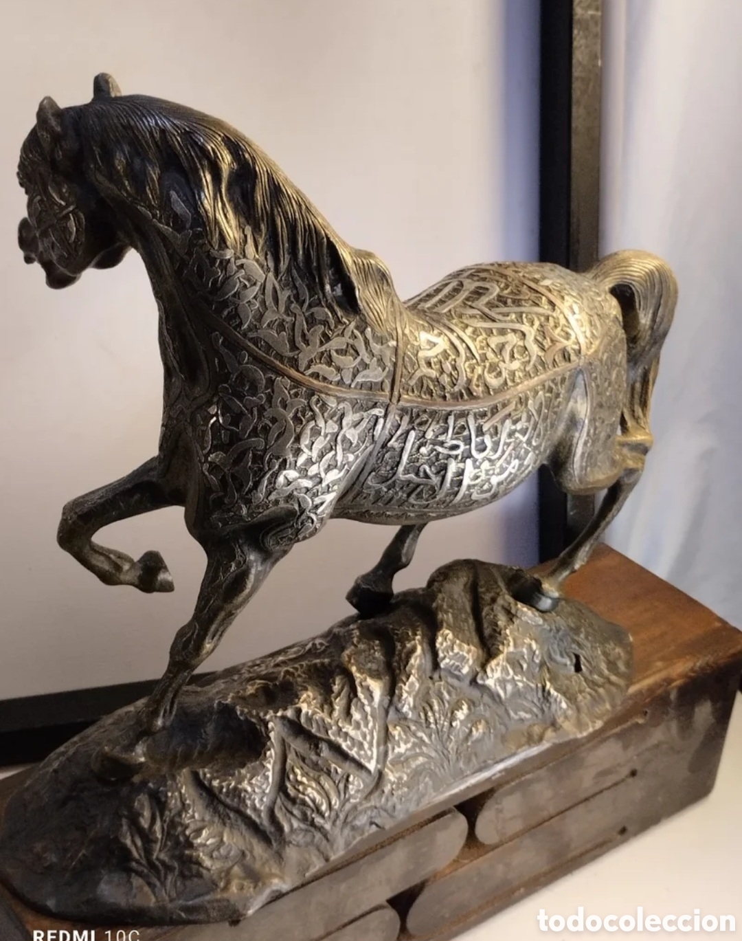 Antig&uuml;edades: Caballo arabe antiguo de bronce - Foto 3