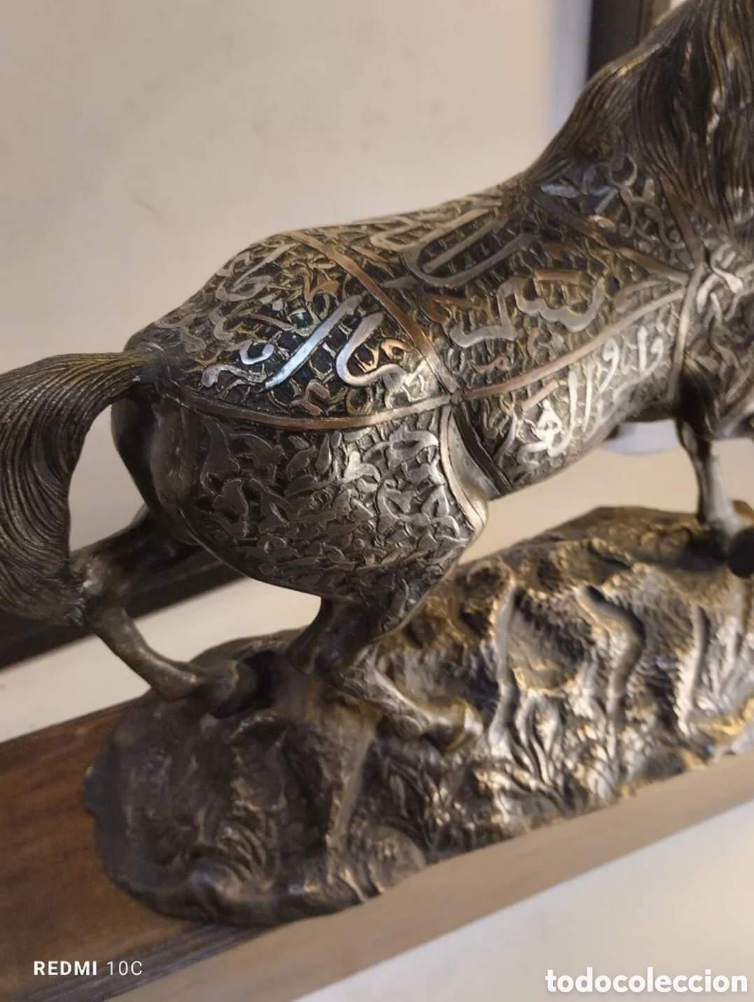 Antig&uuml;edades: Caballo arabe antiguo de bronce - Foto 4