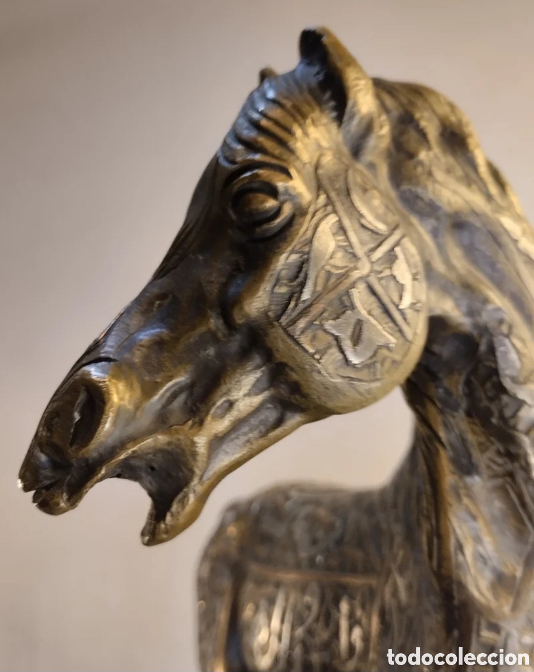 Antig&uuml;edades: Caballo arabe antiguo de bronce - Foto 7