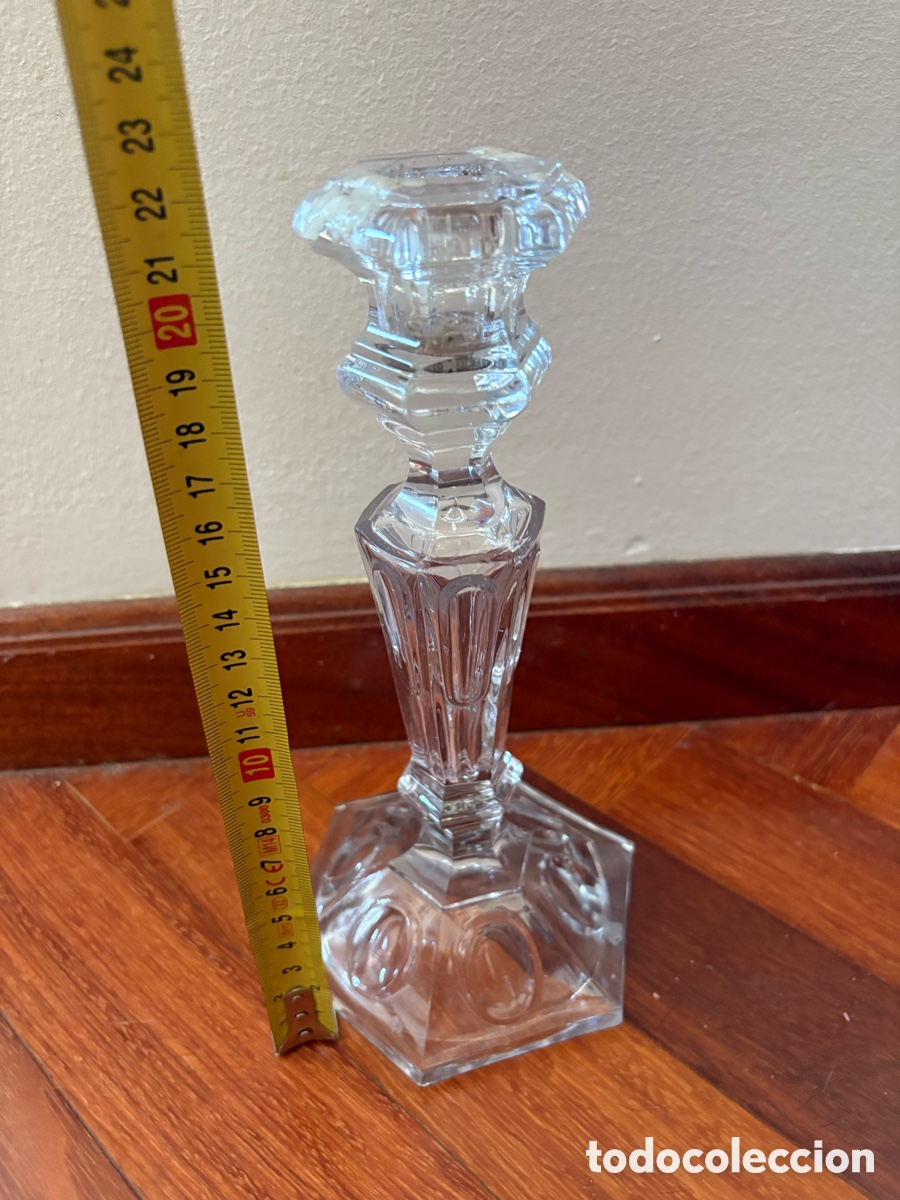 Antig&uuml;edades: Antiguo candelabro de cristal (A10) - Foto 2