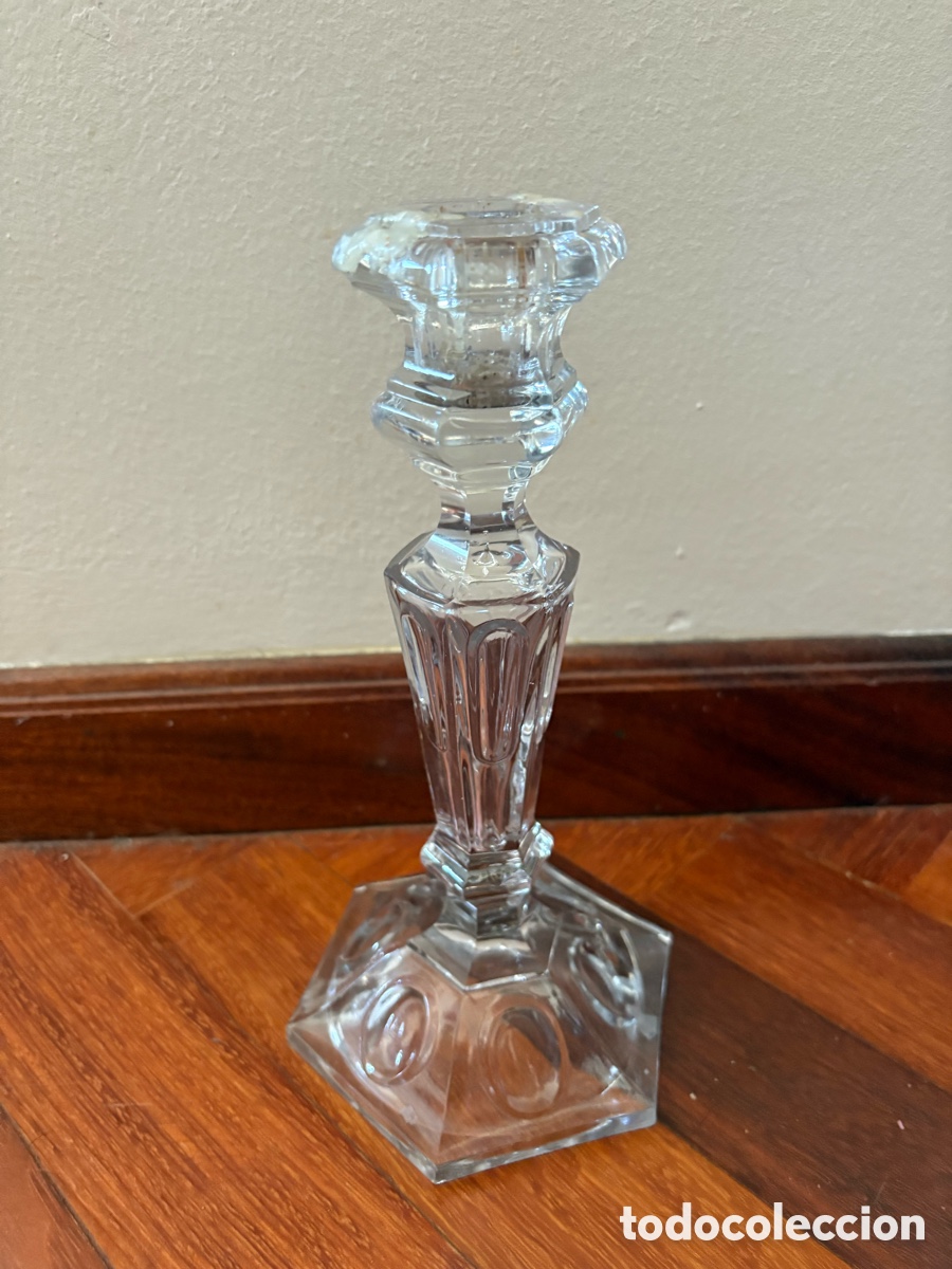 Antig&uuml;edades: Antiguo candelabro de cristal (A10) - Foto 1