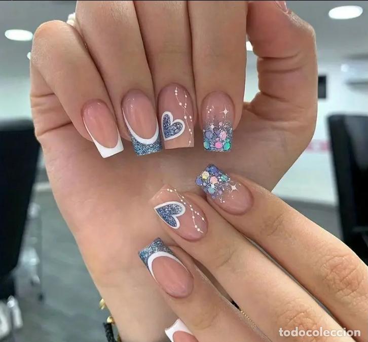 Antig&uuml;edades: U&ntilde;as Postizas De 24 Piezas Con Pegamento Y Lima - Foto 1