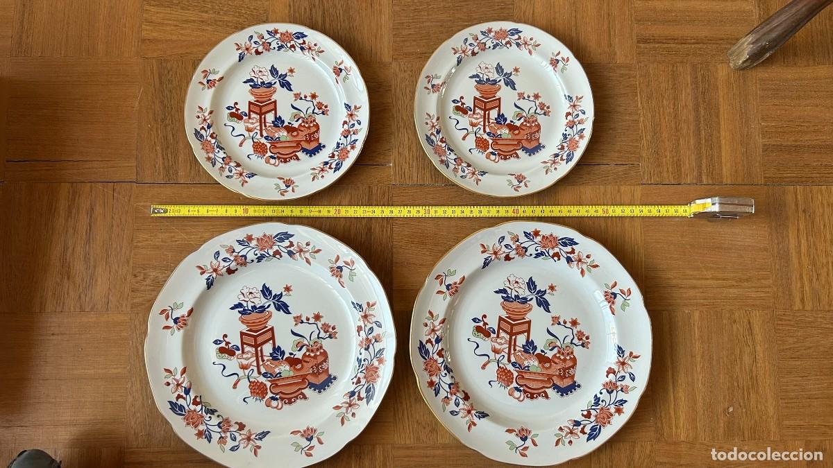 Antig&uuml;edades: Cuatro platos de porcelana inglesa Spode - Foto 1