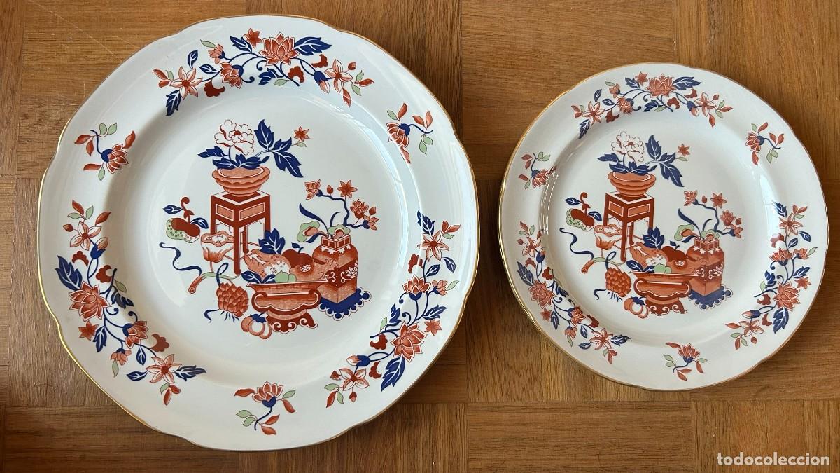 Antig&uuml;edades: Cuatro platos de porcelana inglesa Spode - Foto 2