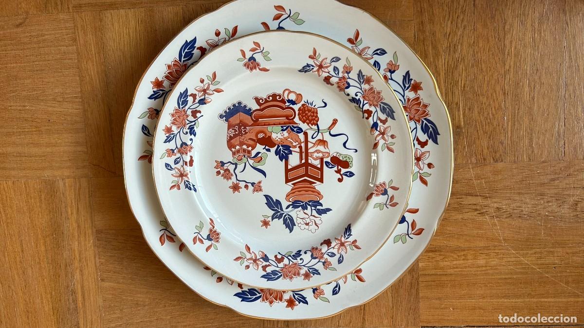 Antig&uuml;edades: Cuatro platos de porcelana inglesa Spode - Foto 3