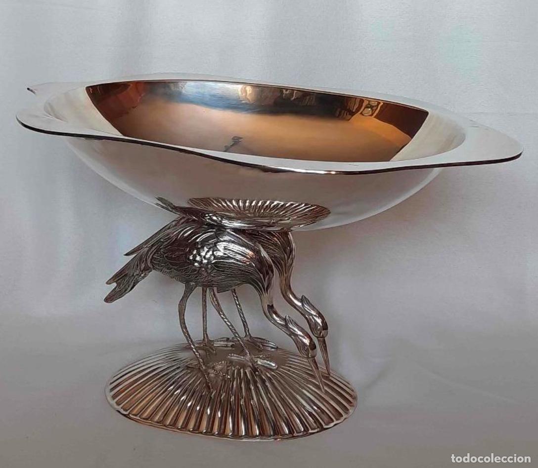 Antig&uuml;edades: Bandeja con Aves Plateada - Foto 1
