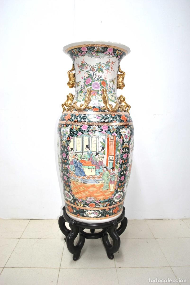 Antig&uuml;edades: GRAN JARR&Oacute;N CHINO CON SOPORTE DE MADERA - Foto 1