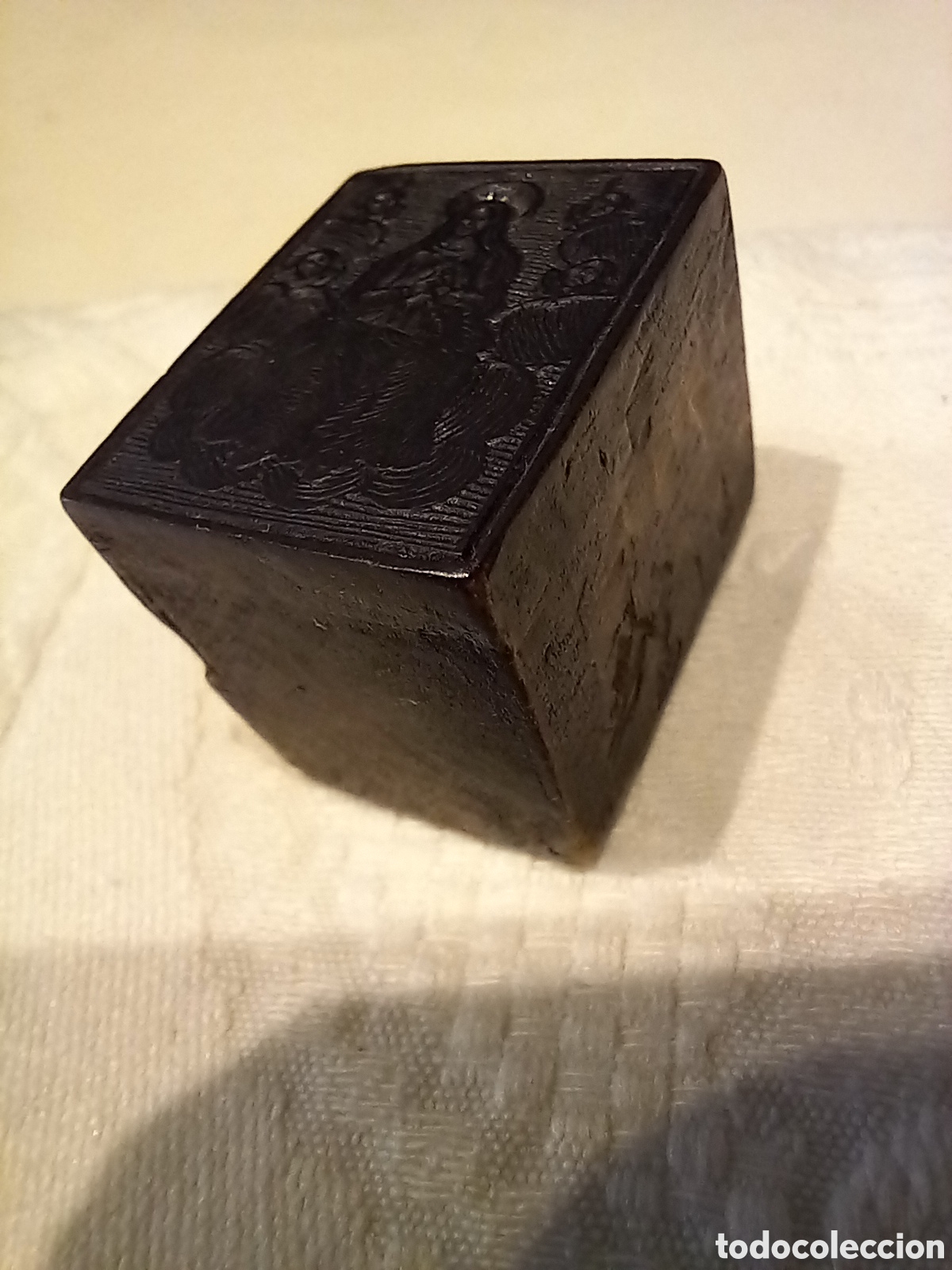 Antig&uuml;edades: Sello de madera imagen religiosa - Foto 1