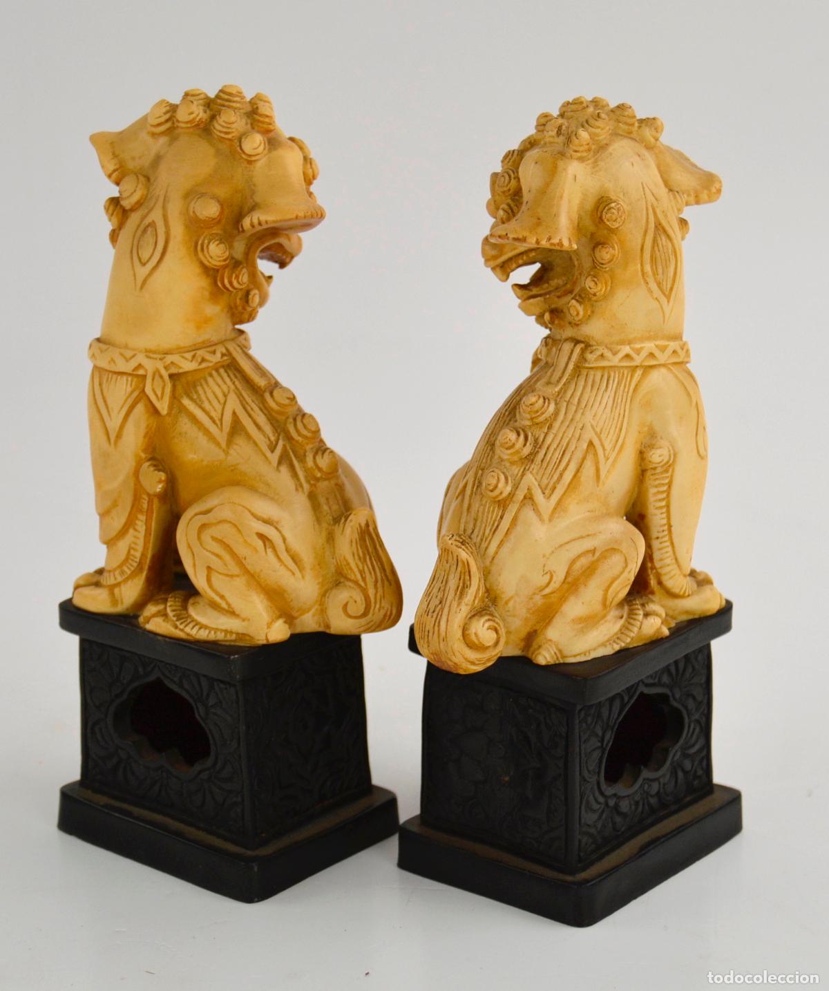Antig&uuml;edades: Leones de Fu, pareja de figuras. - Foto 3