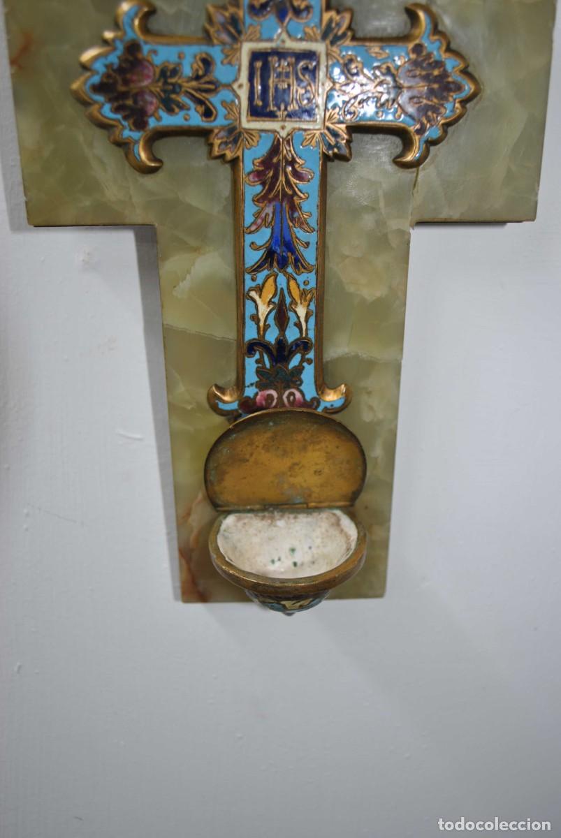 Antig&uuml;edades: BENDITERA M&Aacute;RMOL &Oacute;NIX Y CLOISONN&Eacute; - Foto 5