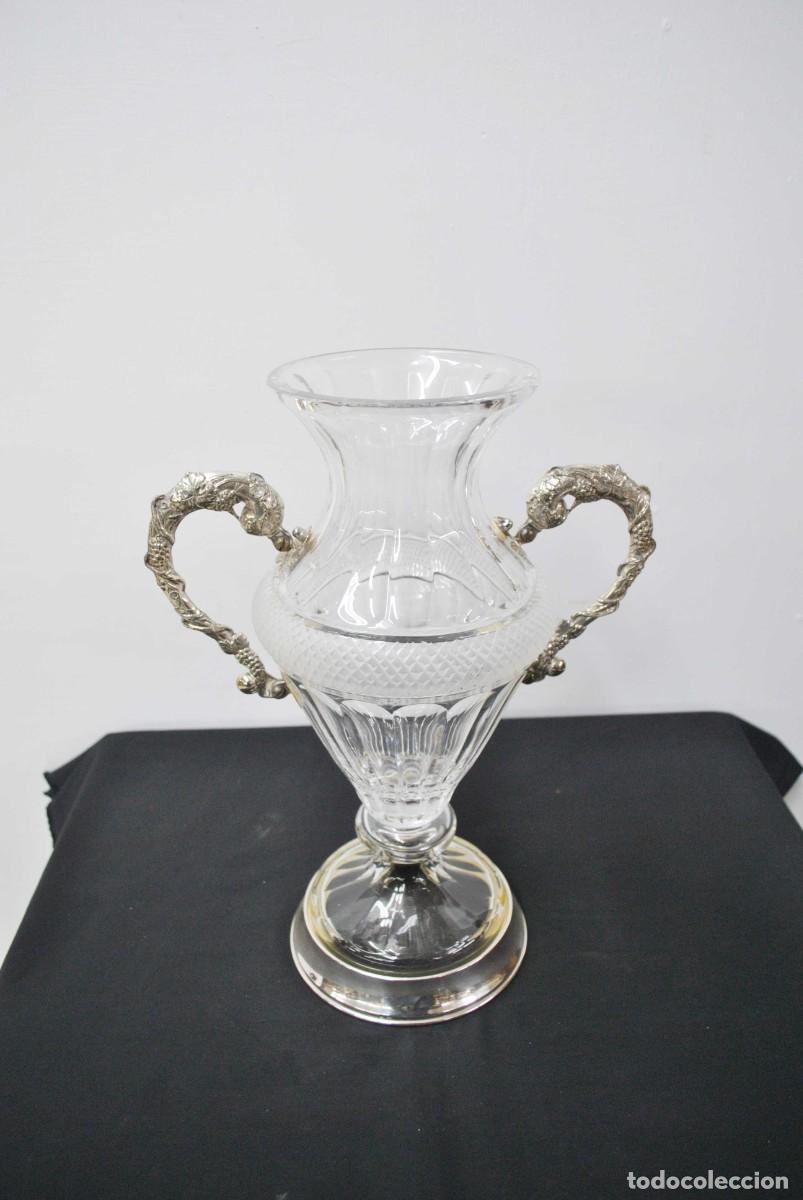 Antig&uuml;edades: JARR&Oacute;N DE CRISTAL CON ASAS DE METAL - Foto 1