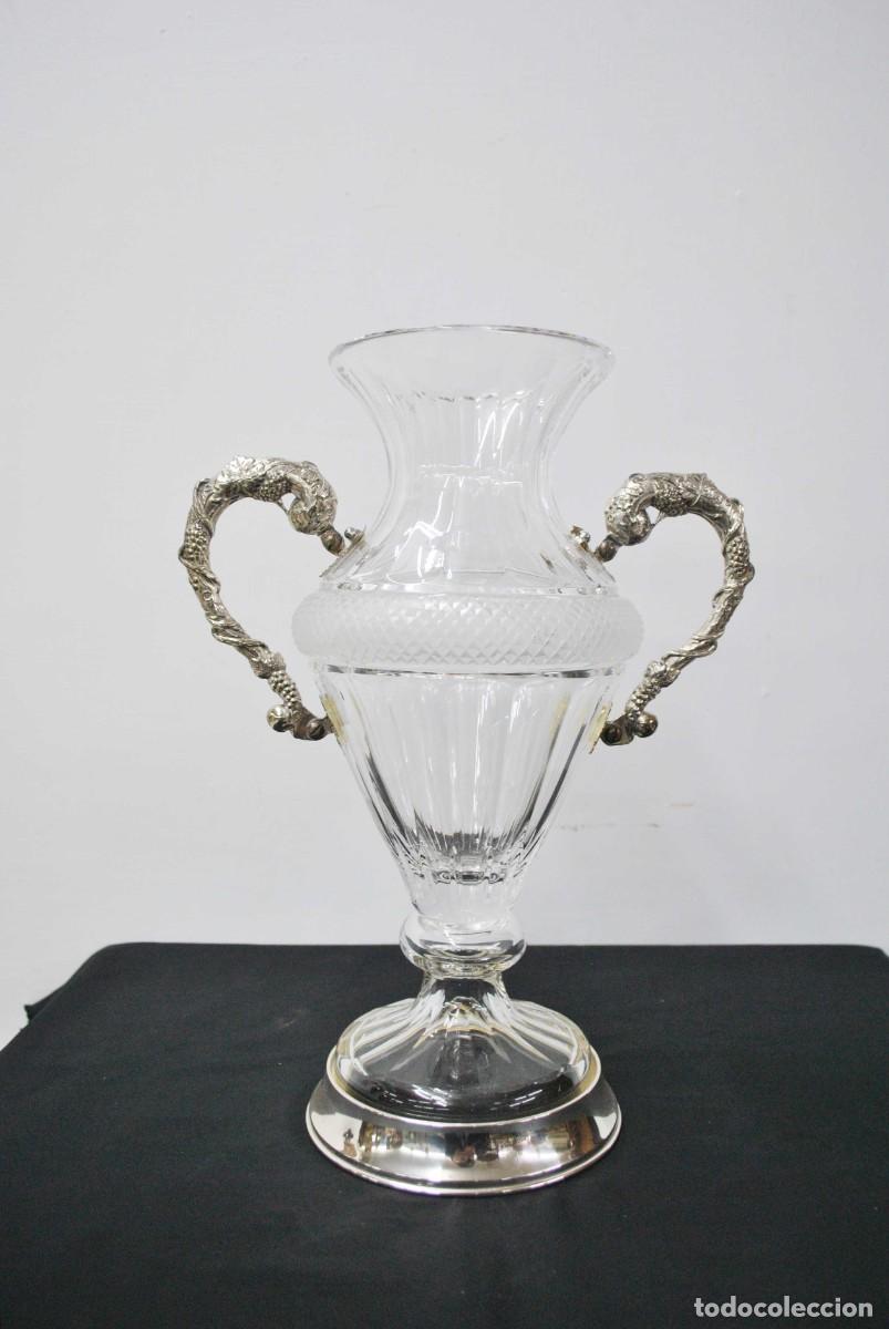 Antig&uuml;edades: JARR&Oacute;N DE CRISTAL CON ASAS DE METAL - Foto 2