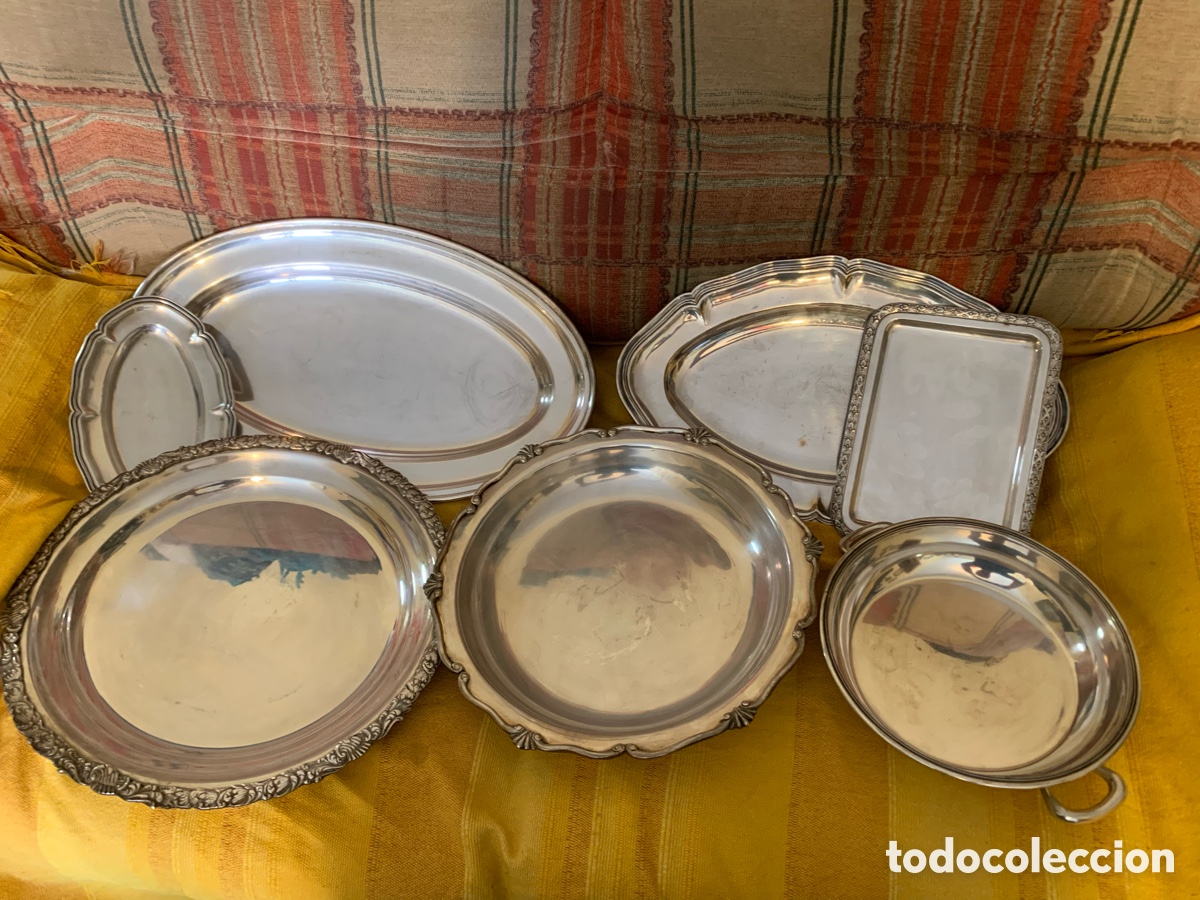 Antig&uuml;edades: Bandejas ba&ntilde;adas en plata - Foto 1
