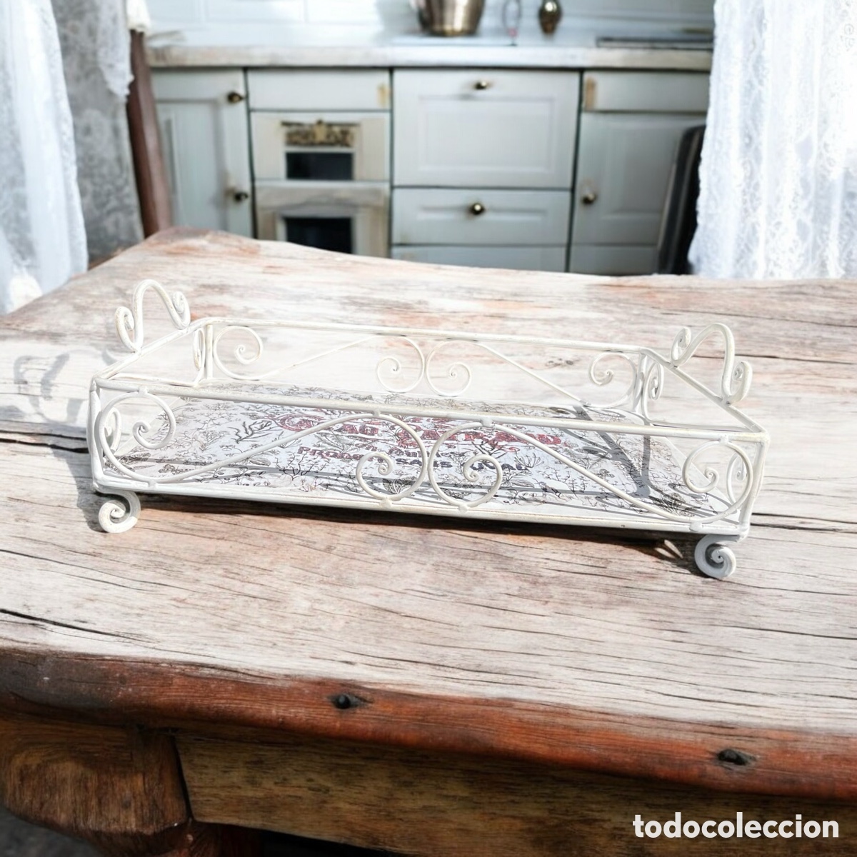 Antig&uuml;edades: Bandeja restaurada y decorada - Foto 3