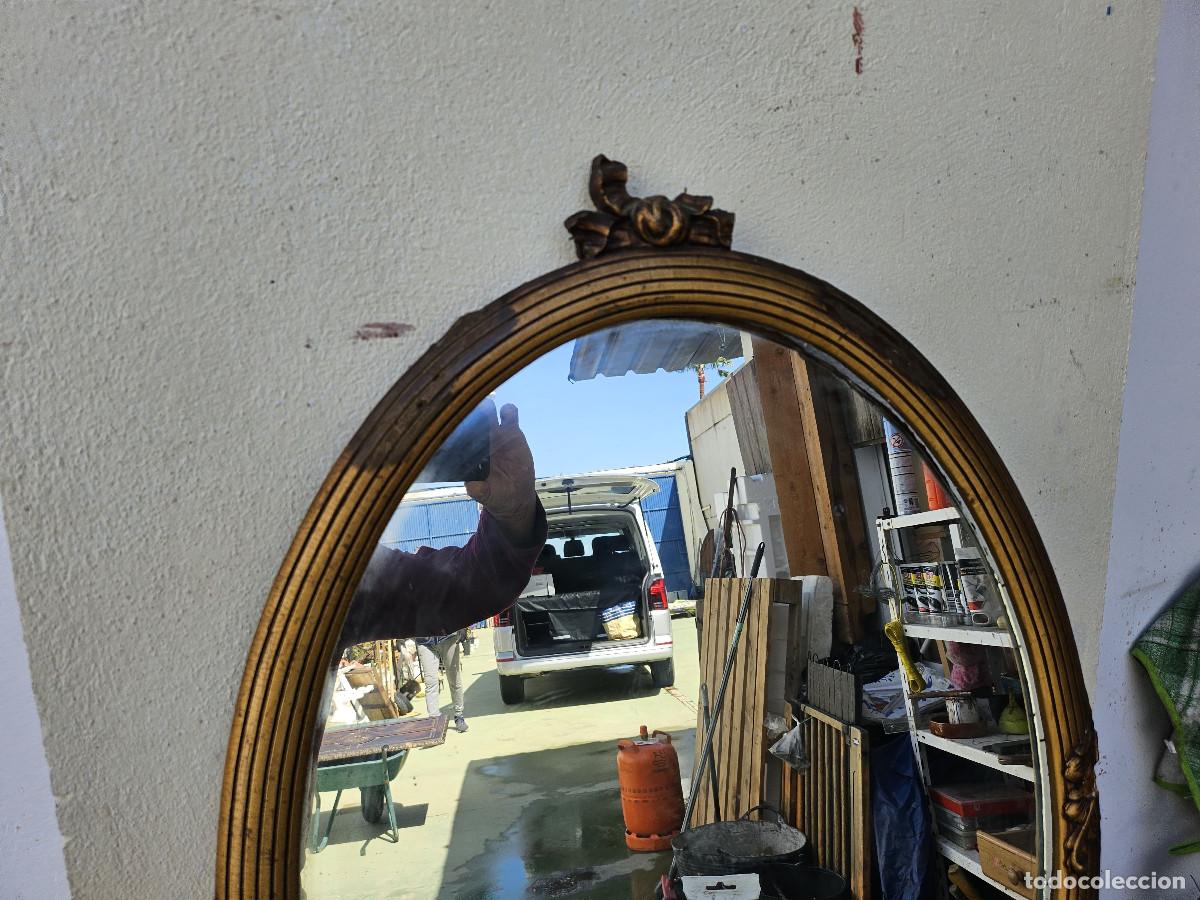 Antig&uuml;edades: espejo ovalado dorado - Foto 2