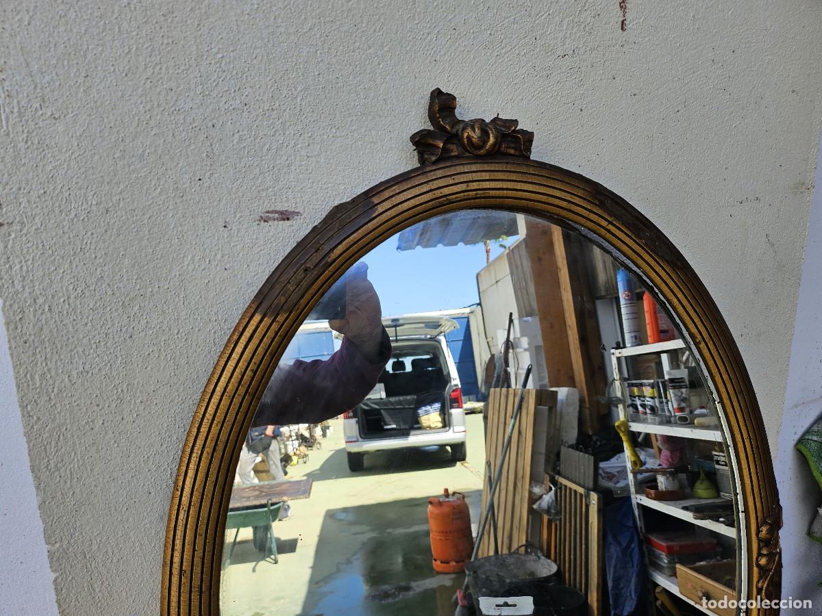Antig&uuml;edades: espejo ovalado dorado - Foto 3