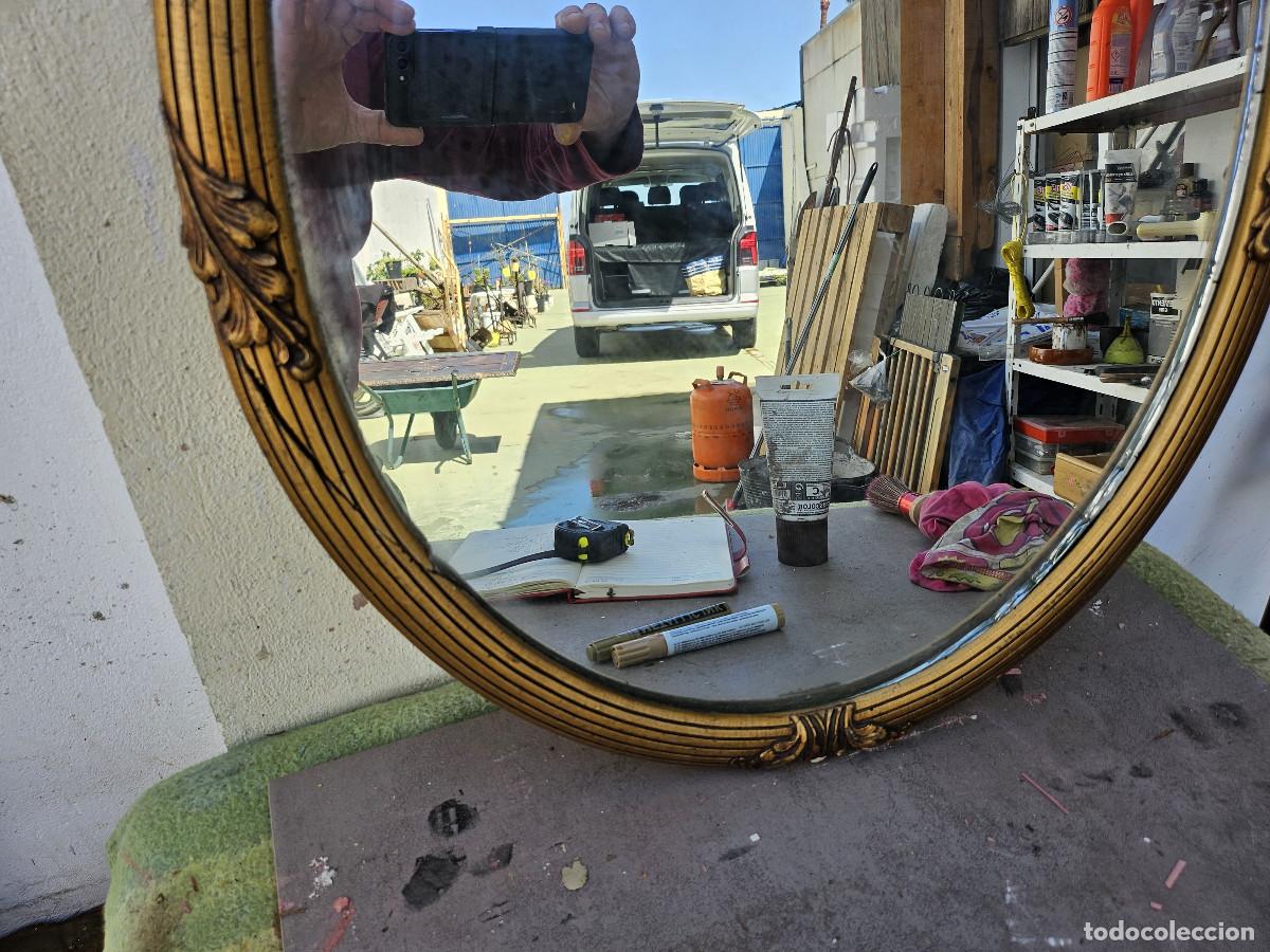 Antig&uuml;edades: espejo ovalado dorado - Foto 4