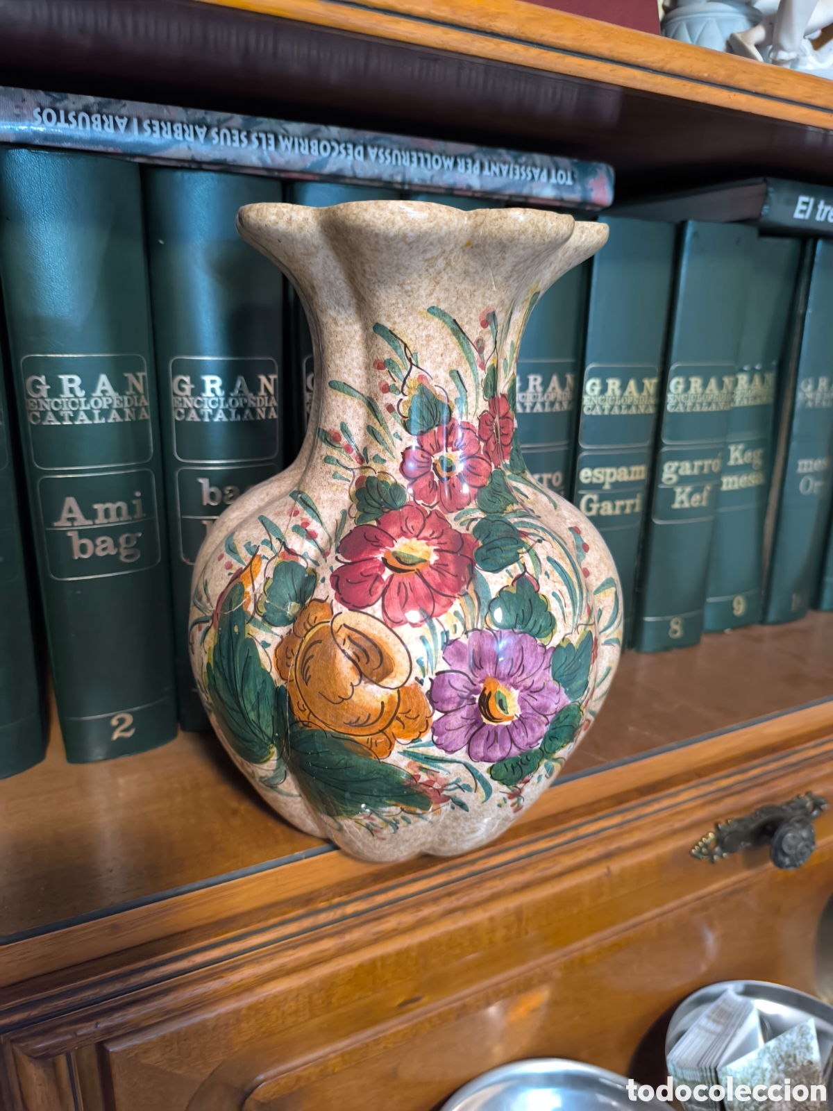 Antig&uuml;edades: Jarron de ceramica pintada a mano - Foto 1