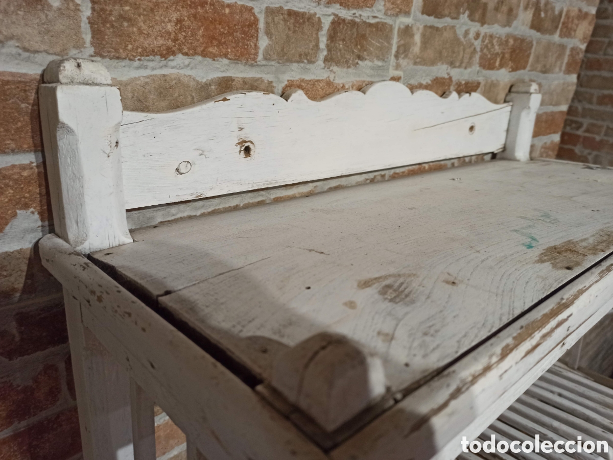 Antig&uuml;edades: Platero r&uacute;stico de madera pintado de origen - Foto 3