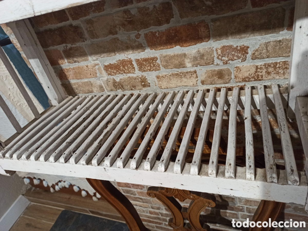 Antig&uuml;edades: Platero r&uacute;stico de madera pintado de origen - Foto 1