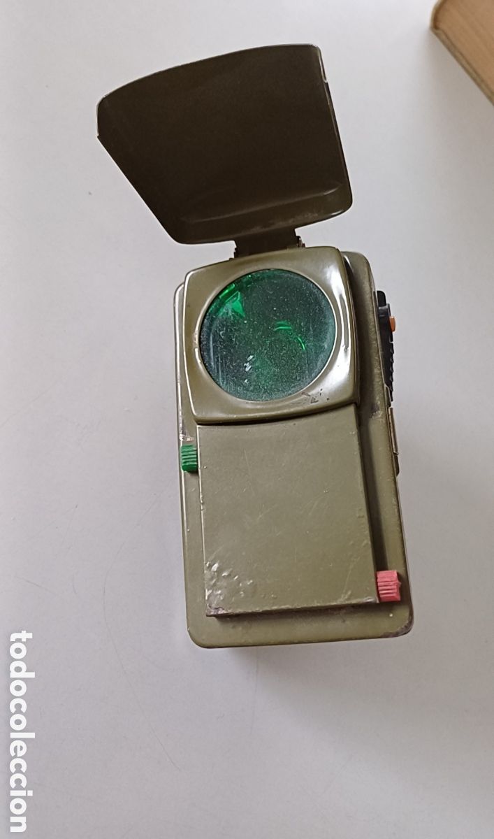 Antig&uuml;edades: Linterna militar o de ferrocarril bicolor rojo y verde - Foto 1