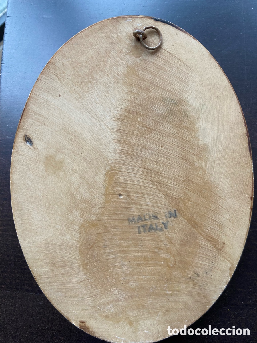 Antig&uuml;edades: Placa ovalada virgen y ni&ntilde;o en relieve - Foto 4