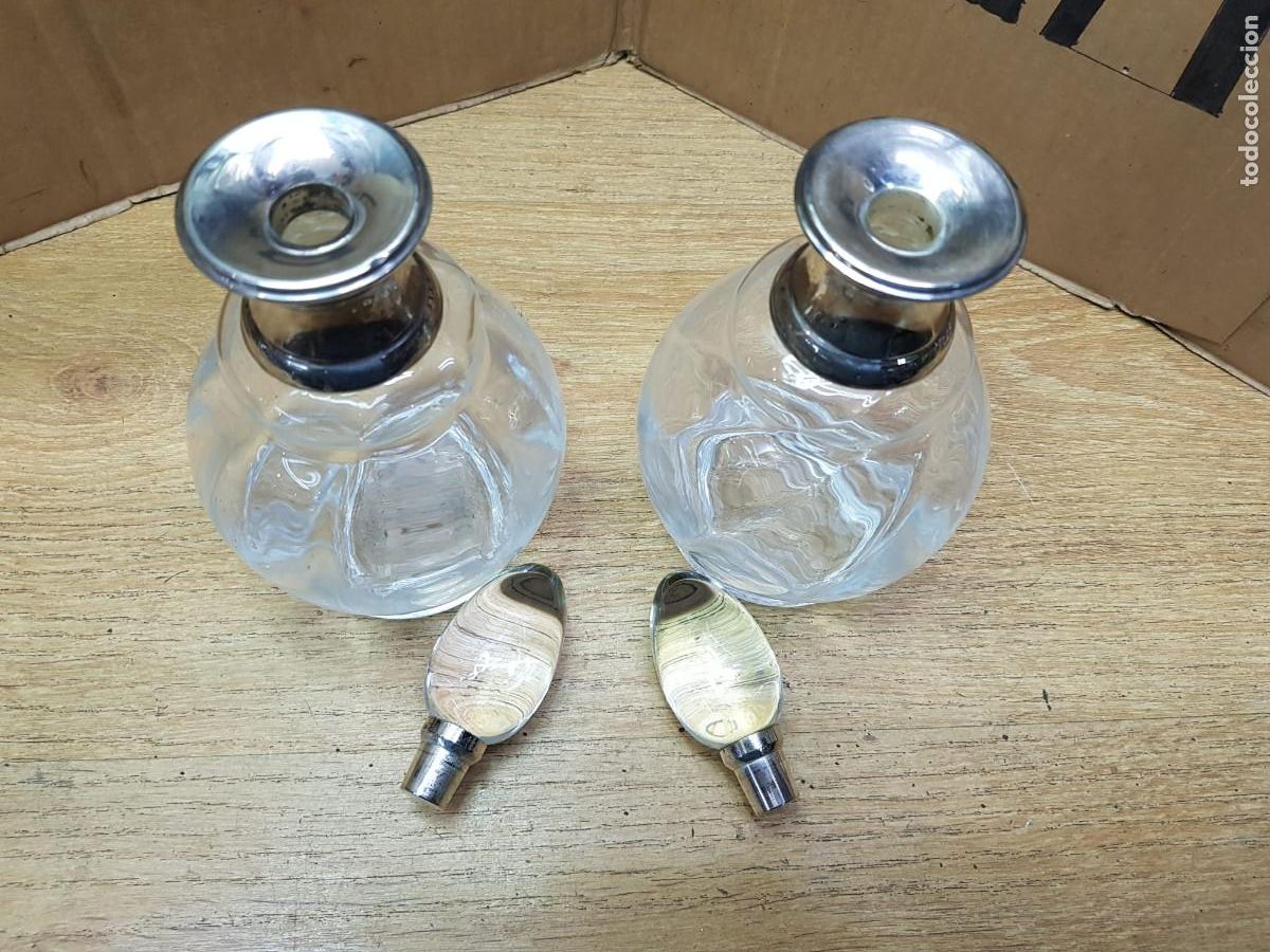 Antig&uuml;edades: PAREJA DE DOS PERFUMEROS ANTIGUOS DE CRISTAL - Foto 4