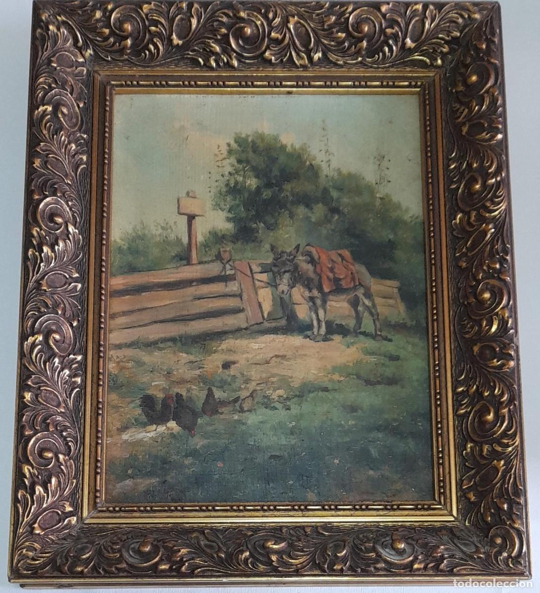 Antig&uuml;edades: TABLA PINTADA Y ENMARCADA - Foto 1