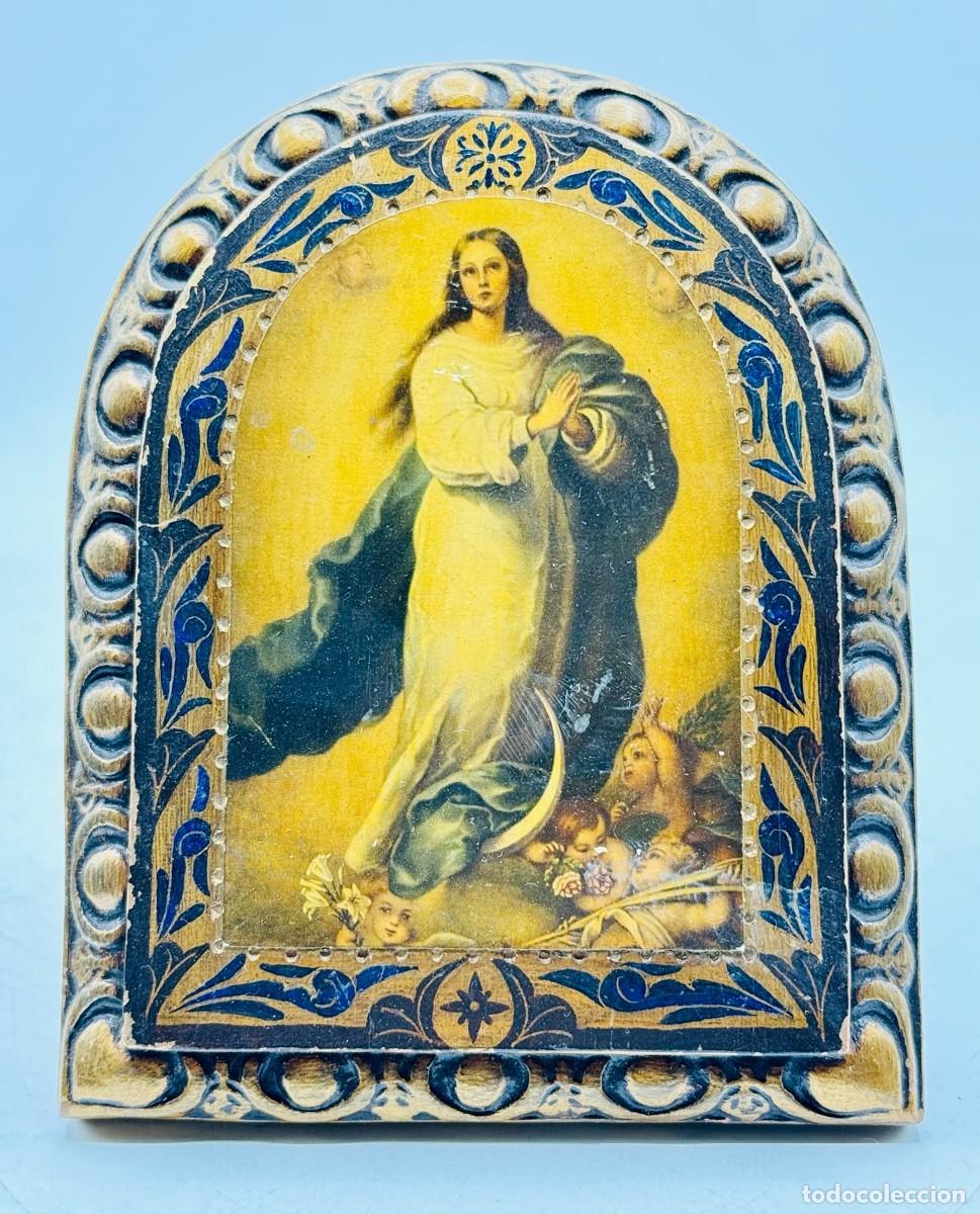 Antig&uuml;edades: ANTIGUO ICONO RELIGIOSO - VIRGEN- MADERA - Foto 6