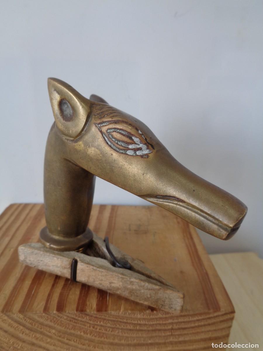 Antig&uuml;edades: &iexcl;&iexcl; Perro GALGO. Mango d BASTON. BRONCE - ANTIGUO. !! C-6. - Foto 5